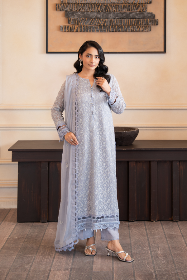 3 Piece - Embroidered Chiffon - V4 - 03