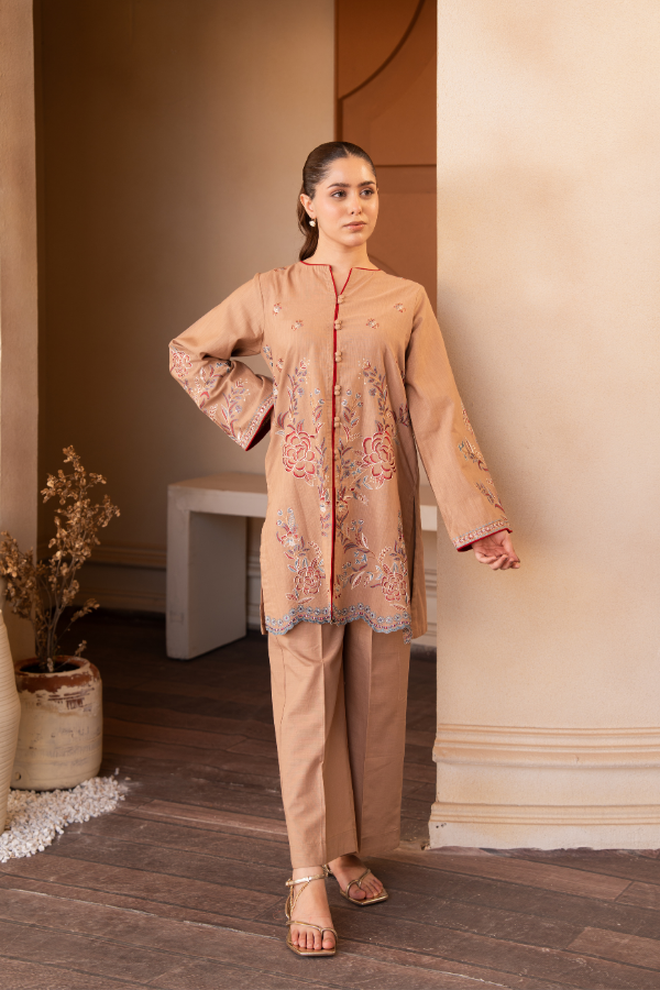 2 Piece - Embroidered Khaddar Suit - AEK - 04