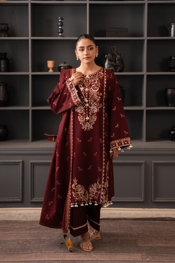 3 Piece - Embroidered Khaddar - V7 - 07