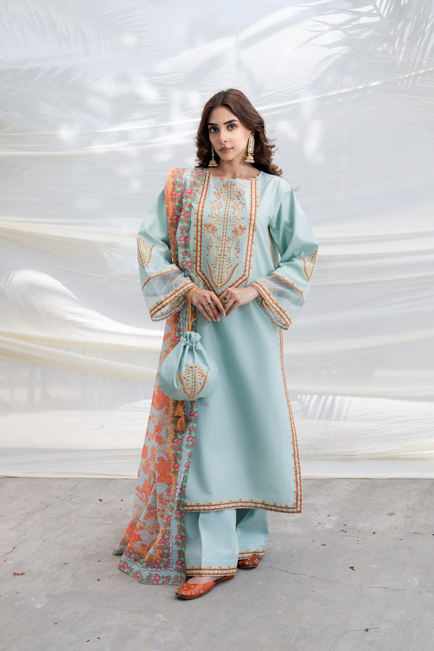 3 Piece - Embroidered Lawn Suit - MKV2-5